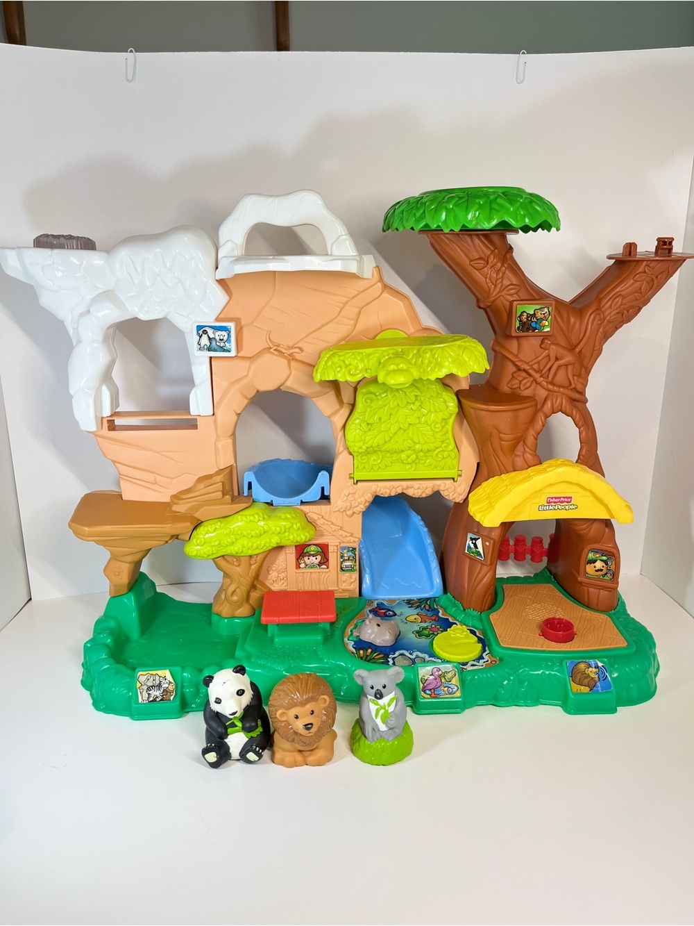 Little People Zoo Talkers Animal Sounds Jungle Treehouse Playset 3 Figures Flaws